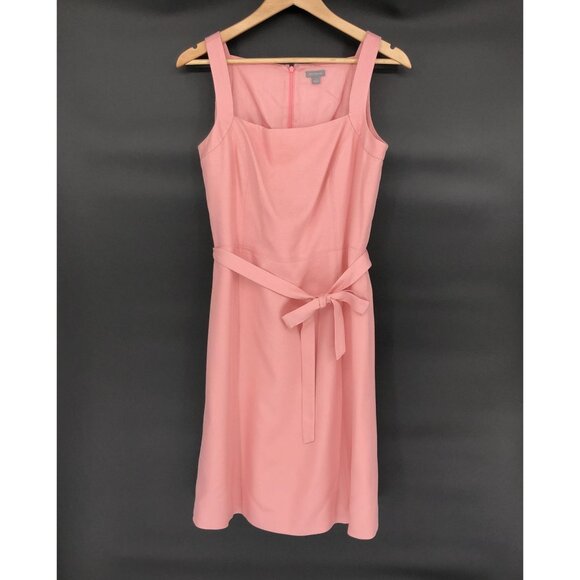 Ann Taylor Dresses & Skirts - Ann Taylor Women Petal Pink Silk Sleeveless Dress Size 8 Tie Waist Wedding Guest